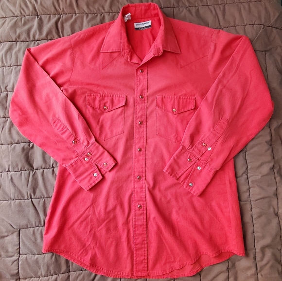Vintage Karman Western Men's Long Sleeve. RED SNAPS. Med/Large. GVPWC. - Picture 1 of 14
